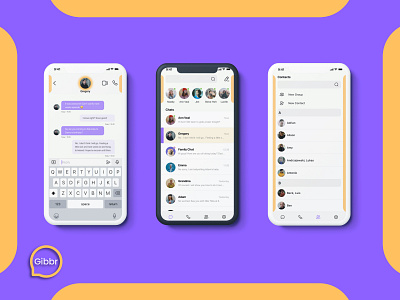 APP - Gibbr app branding chat design logo ui