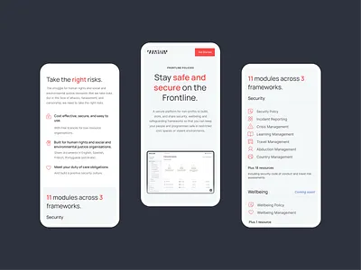 Frontline Policies Landing Page activism activist coming soon design holding page home homepage landing page mobile nonprofit register interest ui ux uxui web design website