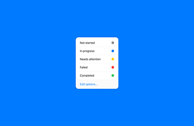 Status menu design mobile ui