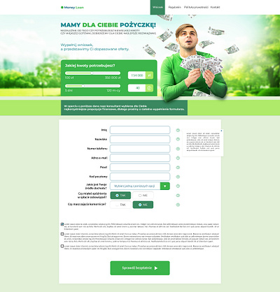 Loans LandingPage forms graphic design landingpage ui ux