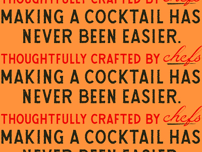 Crafted Type & Cocktails custom design script texture type typography vector