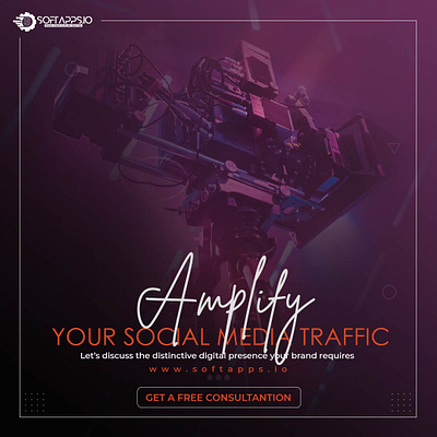 Amplify your Social media traffic application design illustration vector