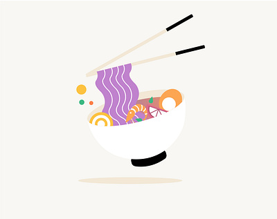 Ramen bowl bowl color colorful design food graphic design icon illustration japan logo noodles ramen webdesign