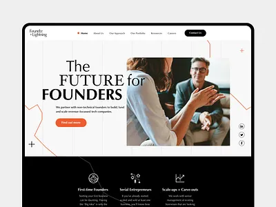 Founder and Lightning branding design interface product design ui ux web design