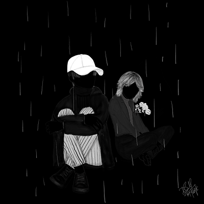 Forever Rain animation art artist black and white illustration branding bts design digital art digital illustration freelance graphic design illustration photoshop video animation