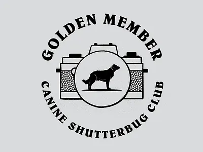 Canine Shutterbug Club branding dog dogs golden retreiver illustration photography shutterbug t shirt