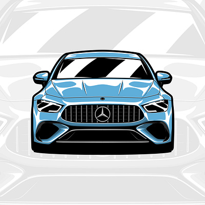 Mercedes-Benz AMG GT63 S E Performance amg art auto automotive benz car design drawing front gt illustration logo mercedes modern unique vector