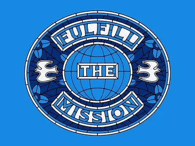 Stained Glass Exploration badge dove illustration mission mission statement stained glass