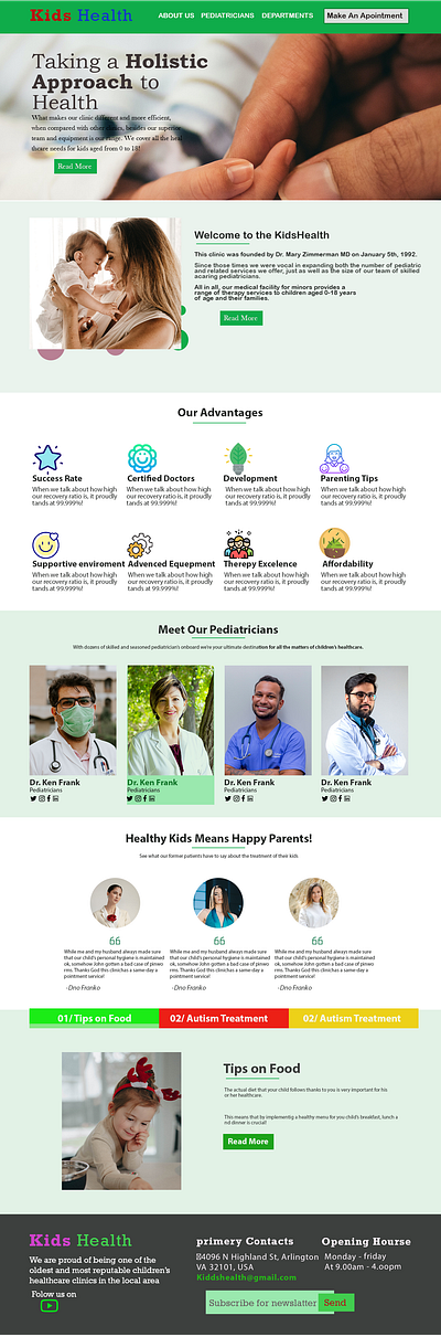 kidshealth - landing page best ui design design graphic design illustration landing page logo logo design motion graphics photoshop design portfolio ui ui design ui design project uiux ux web banner web landing page web ui website design xd design