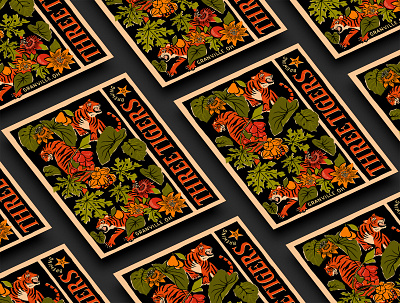 Three Tigers Brewing Co. - Prints and Pints 2021 beer brewery hand lettering illustration poster poster design procreate retro screen print tiger