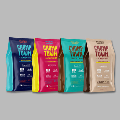 Dry Mix Packaging for Chomptown Cookies bakery branding branding food packaging graphic design packaging