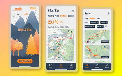 Location Tracker / Trail Running UI branding dailyui design figma graphic design illustration logo ui ux vector