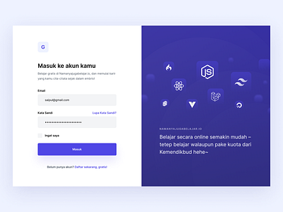 login page ui design exploration auth blue branding design form illustration indigo login login form logo online course register ui design web design web login