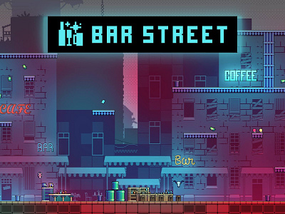 Street Bar Tileset Pixel Art 2d citi city cyber cyberpunk game tileset night city pixal pixcel pixel pixel art pixel game pixel platform pixel tile pixelart tile tiles tileset tilesets tilest