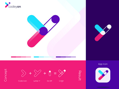 Letter Y coding logo app logo brand brand design branding coding coding logo creative design developing icon internet letter logo letter mark letter y logo logo design logotype simple web developer y logo