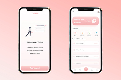 Tasker App app app design graphic design illustration mobile app ui