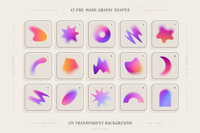 Grainy Shapes & Blurry Gradients Textures abstract aesthetic art background backgrounds branding design gradient gradient shape gradient shapes graphic graphic design graphic elements graphics illustration shape shapes texture textures ui