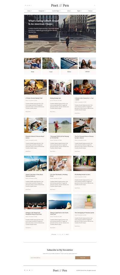 Poet & Pen - Personal Blog Elementor Template Kit blog blogger design elementor elementor templates magazine news newspaper web design website design wordpress writter