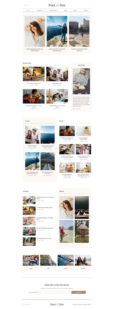 Poet & Pen - Personal Blog Elementor Template Kit blog blog website elementor elementor templates web design website design wordpress writter