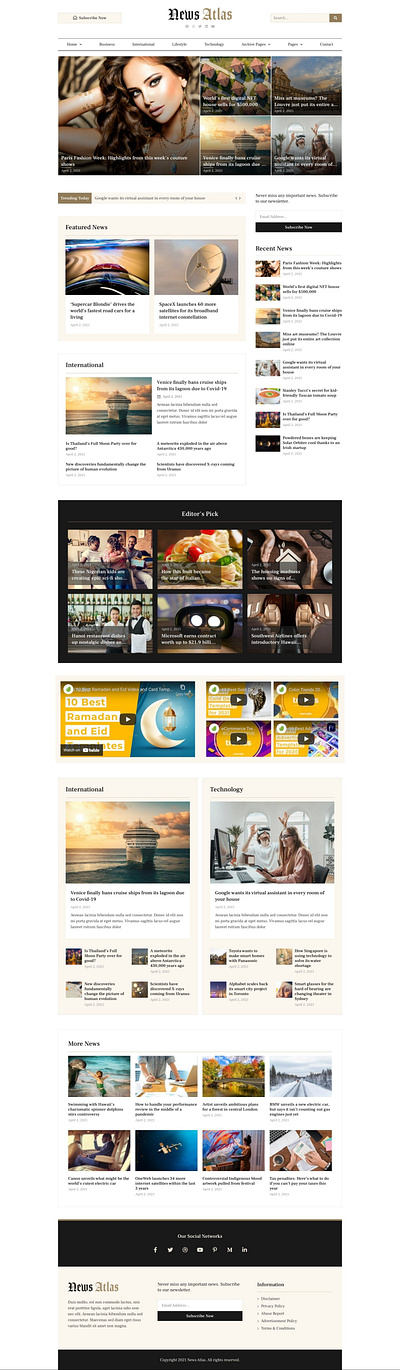 NewsAtlas – News & Magazine Elementor Template Kit blog blogger design elementor elementor templates magazine news newspaper press web design website design wordpress writter