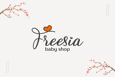 Baby shop logo design vector branding design flower freesia graphic design logo logo maker vector watercolor