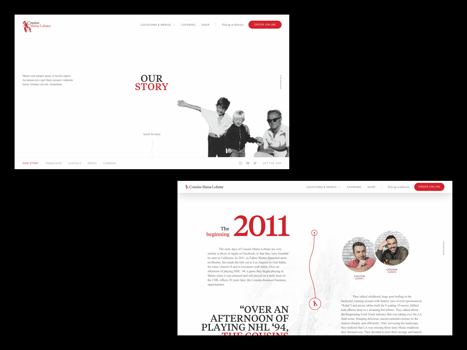 Cousins Maine Lobster® - 04 clean design e commerce ecommerce landing layout shop template typography ui ux web design website