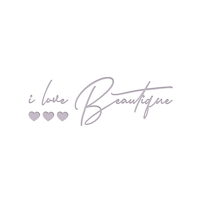 I Love Beautique logo beautique beautique salon branding cosmetic logo design graphic design logo signature logo spa log ty typography