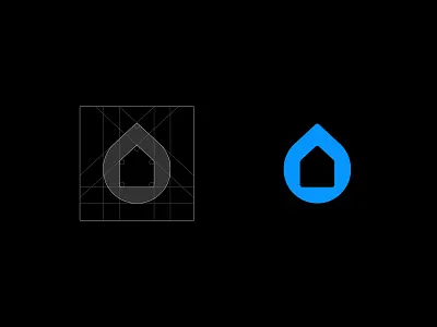 Hydrip agua aqua brand branding creative design drip drop grid home house icon identity logo mark minimal symbol vector water