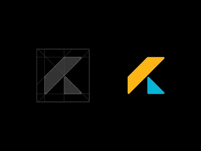 Kinetic abstract branding creative design icon identity k logo mark motion seasaw symbol vector