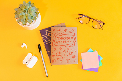 Manager Weeklies Notebooks brand identity branding doodles icons notebooks print design rough icons scout books sketches