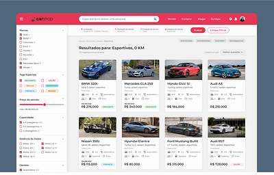 Car shopping website cars carwebsite designbrasil uxui uxuidesign