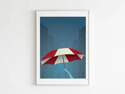 Under My Umbrella anime artwork cosplay design digital art fan art illustration illustrator minimal nintendo raccoon city rain resident evil silent hill vector video game video game art zombie