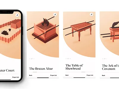 Prayer App Illustrations bible biblestory color blocking graphic design illustration monochrome prayer prayerapp tabernacle