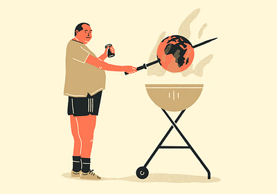 Let's burn it. barbecue beer change climate climate change editorial fire global warm global warming illustration world