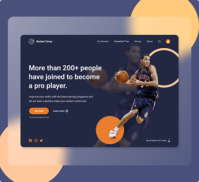 Sport Club Landing Page - Basket Camp design landing ui