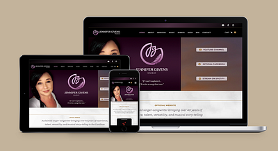 Jennifer Givens Music Homepage branding imac ipad iphone logo responsive responsive design ui ui design ux web web design webflow website