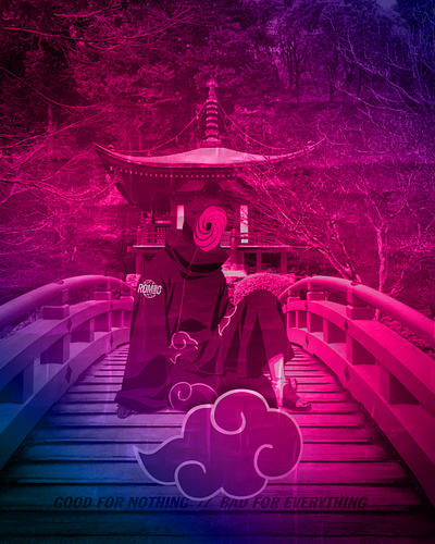 Obito X ROMEO street wear anime art direction branding design graphic design naruto naruto shippuden photo manipulation romeo street wear street wear