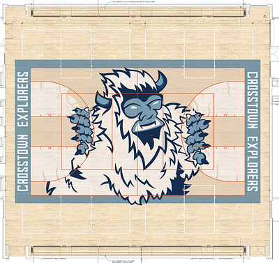 Crosstown High Gym Floor design illustration vector