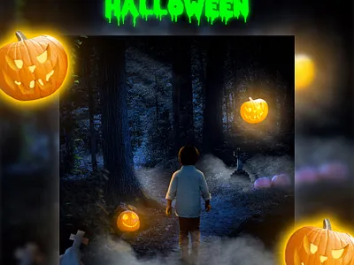 Happy Halloween akmeliasunny banner design graphic design halloween ad banner halloween banner halloween design halloween manipulaton halloween night halloween party night happy halloween manipulation