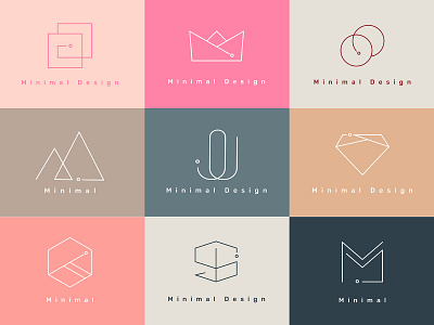 Minimal Logo Design Set brand identity branding corporate branding design freebie graphic design graphics illustration illustrator line logo logo design logo element logotype minimal minimal design minimalist psd ui vector