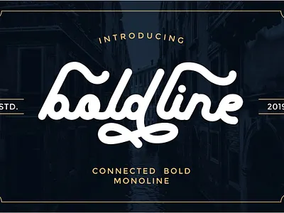 BOLDLINE - Connected Bold Monoline Typeface adventure font apparel font best font bold font bold script classic font decorative font display font lettering font logo font mono weight monoline old font old school opentype font quote font retro font script font typeface font vintage fong