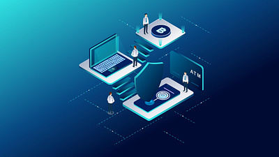 SMART BANKING ISOMETRIC ILLUSTRATION art banking banking illustration digital art dribbble graphic design illustration isometric illustration money banking ppt