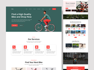 Bicycle Landing Page Design bicycle design bike landing page design cycling landing page design designer ui ui experince ui expert uiux uiux design user interface web case study web design web experience web expert web landing page