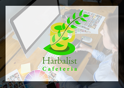 Harbal Cafeteria Logo amazing flat logo branding design flat logo illustration logo vector