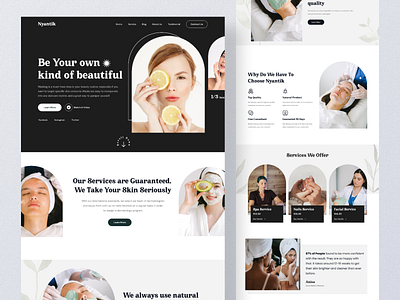 Nyantik - Dermatology Landing Page care clean darkmode dermatology design health landing page medical medicene ui ui design web design website