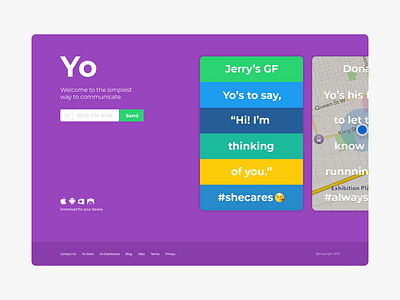 Yo V2 Mobile Application branding mobile ui ux web application web landing website