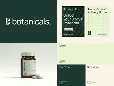 Botanicals Branding b b logo biotech body branding green leaf leaf logo logo natural nature potential