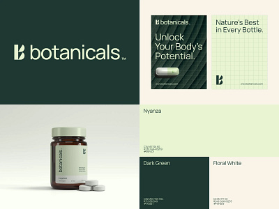 Botanicals Branding b b logo biotech body branding green leaf leaf logo logo natural nature potential