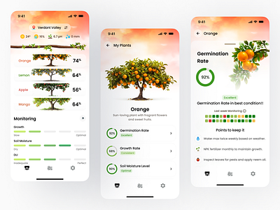 Plant App app app concept app ui growing ios management monitoring plant activity plant app plant care tracker ui ui design