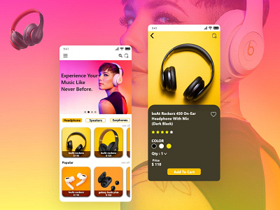 Headphone App Design design figma headphoneapp photoshop ui uidesign